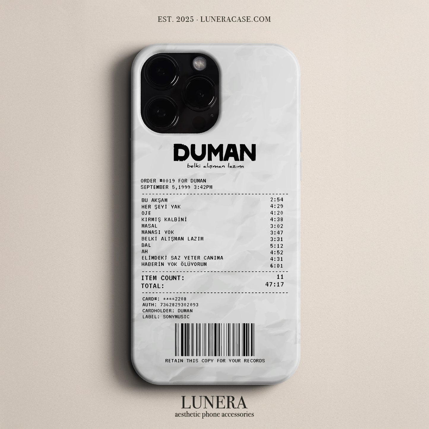 'Concert Ticket for DUMAN' Tasarım Telefon Kılıfı