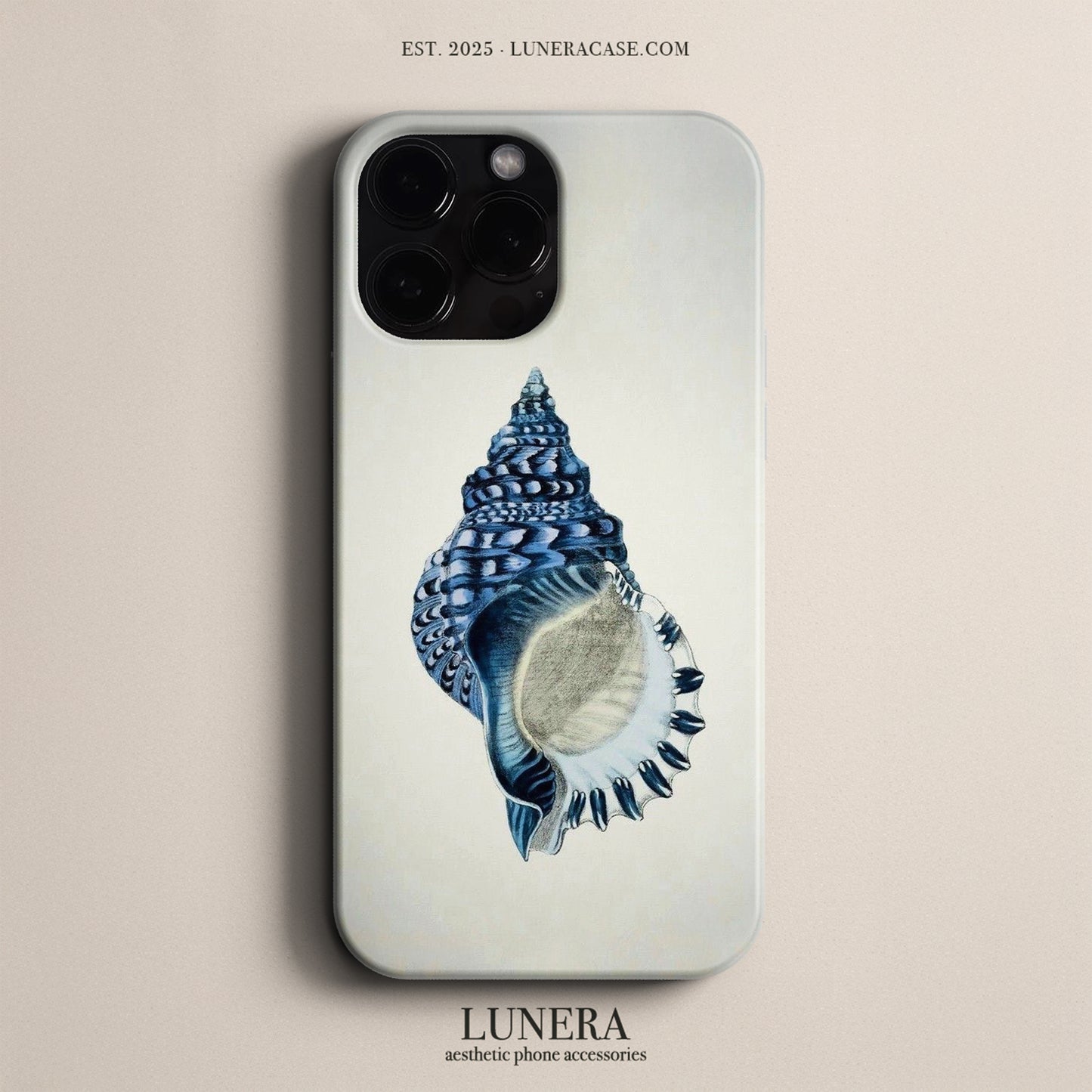LUNERA 'Ocean Shell' Case – Deniz Kabuğu İllüstrasyonlu Minimal Kılıf