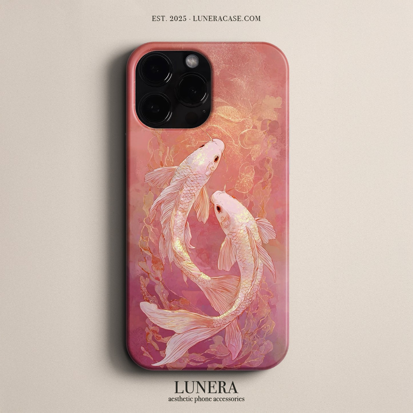 Lunera "Golden Koi Fish" Tasarım Telefon Kılıfı - Nature Serisi