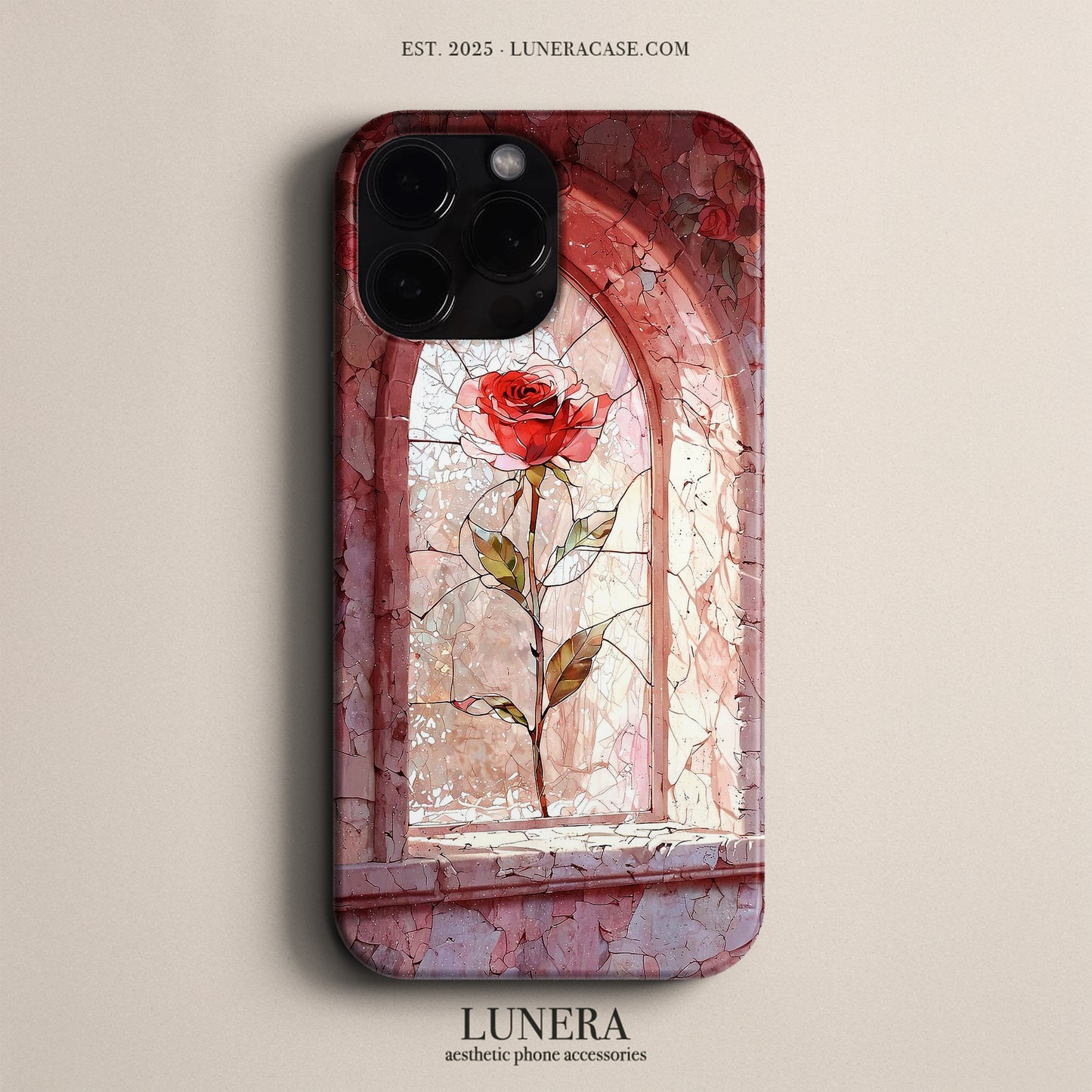 Lunera "Crimson Rose Window" Tasarım Telefon Kılıfı – The Vitray Collection