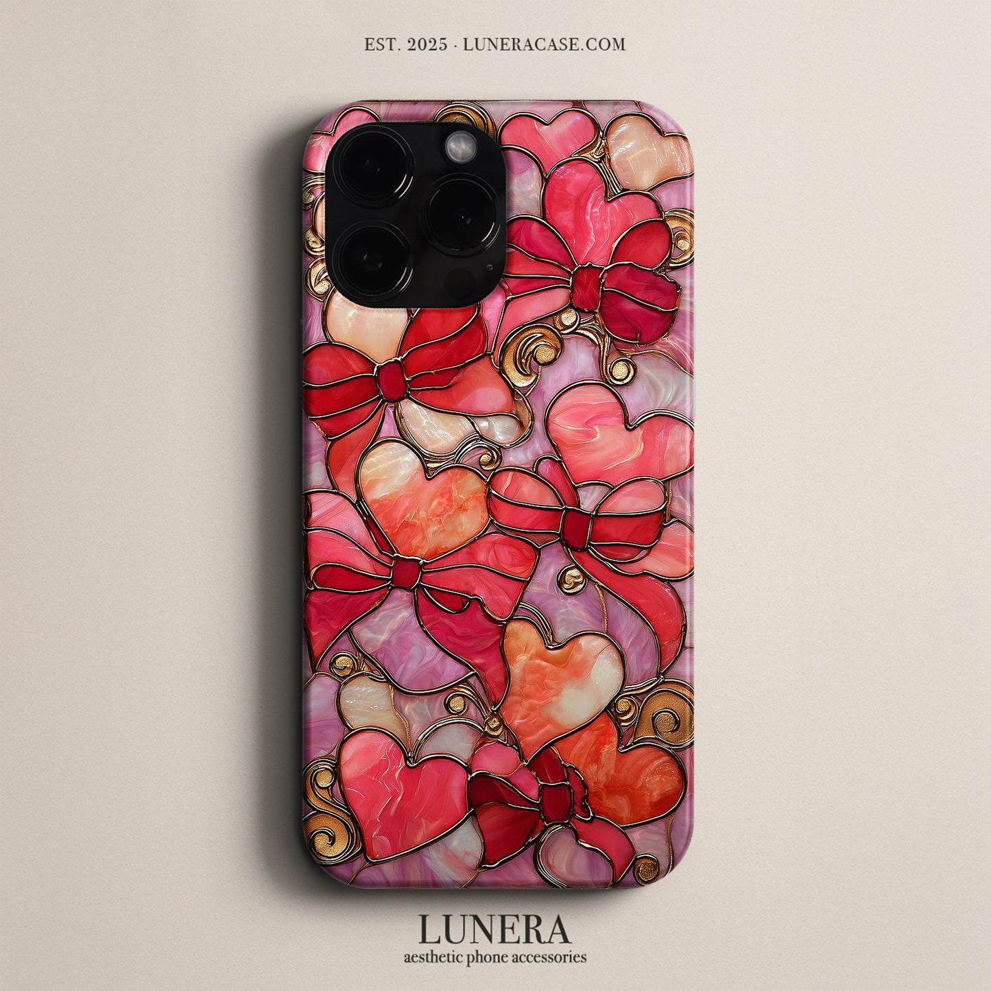 Lunera "Crimson Elegance" Tasarım Telefon Kılıfı – The Vitray Collection