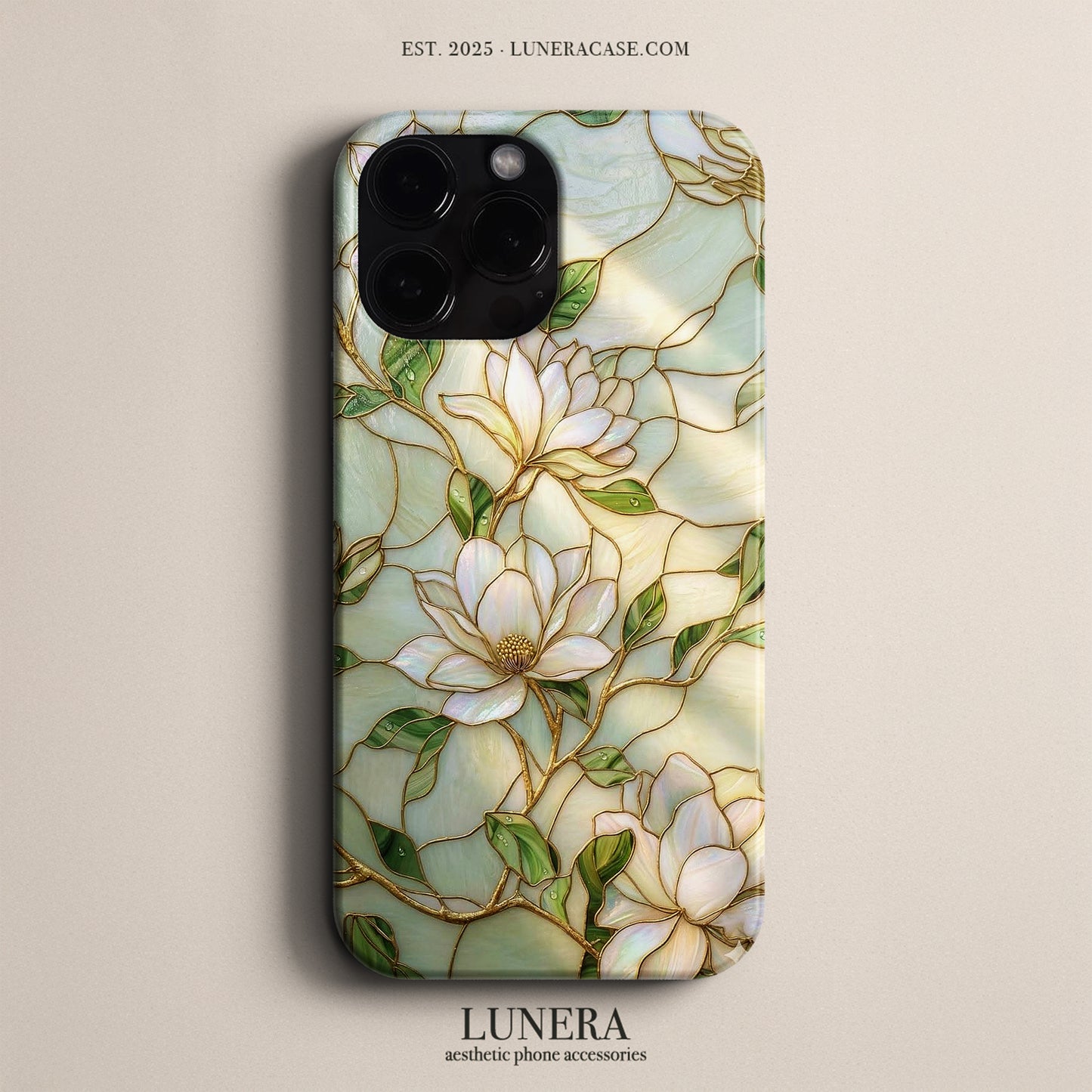Lunera "Magnolia Stained Glass" Tasarım Telefon Kılıfı – The Vitray Collection