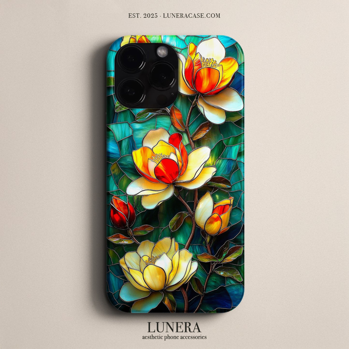 Lunera "Stained Glass Tulips" Tasarım Telefon Kılıfı – THE VITRAY COLLECTION
