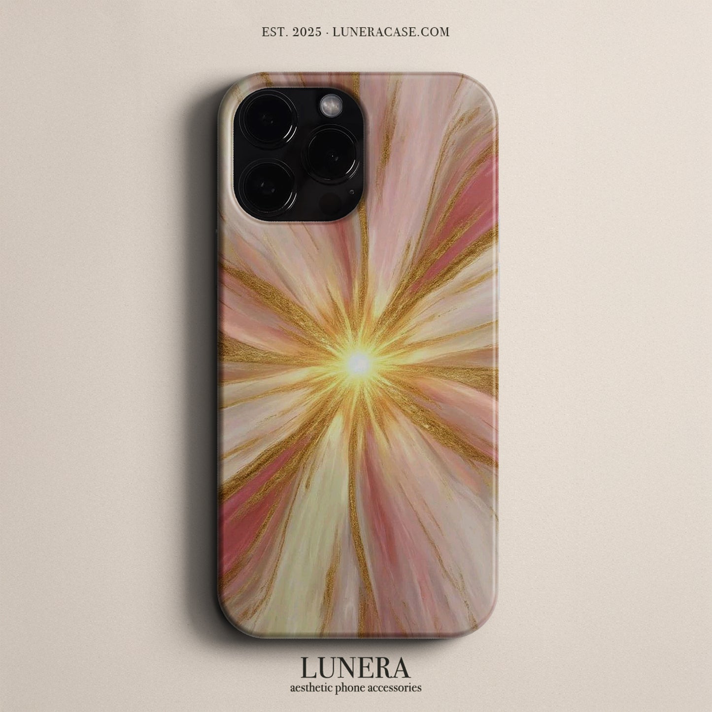 Lunera "Golden Light Burst" Tasarım Telefon Kılıfı – Golden Sun Collection Serisi