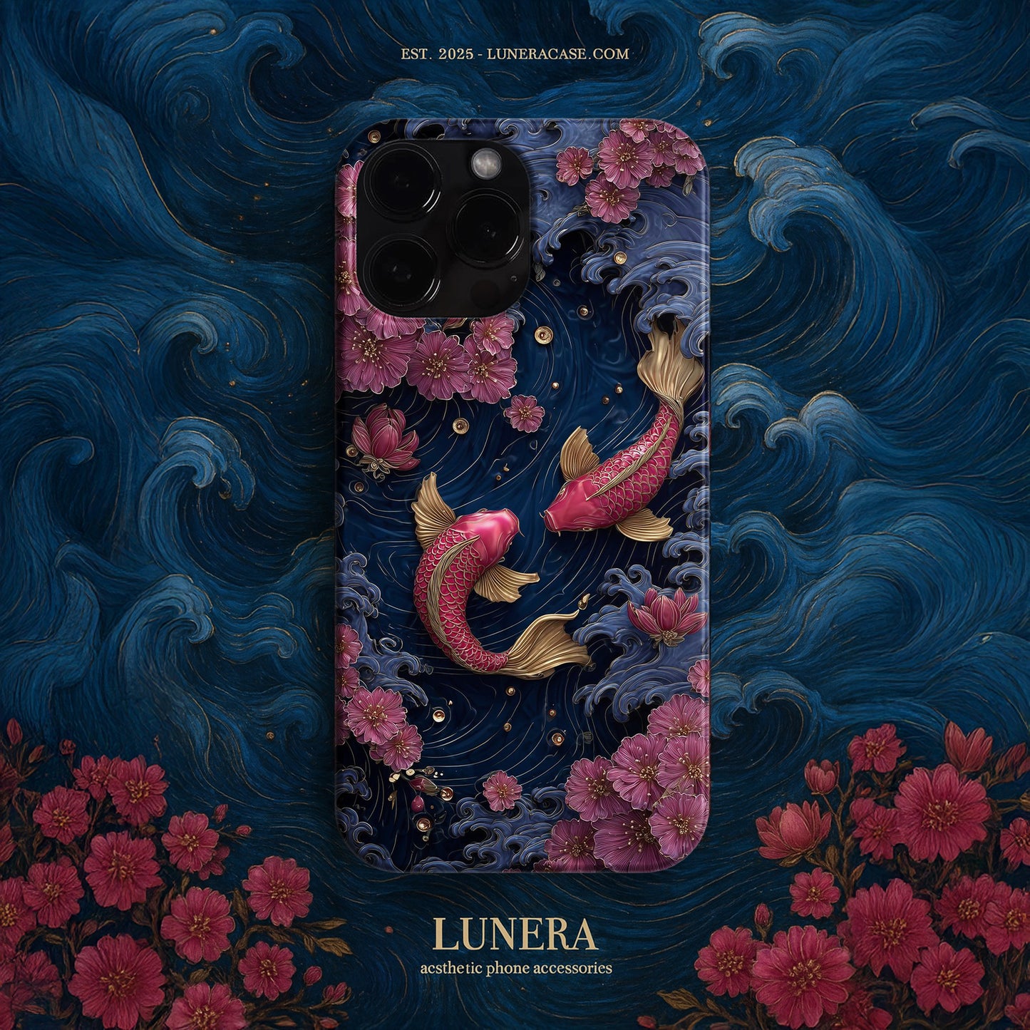 LUNERA 'Koi Serenity' Case – Sanatsal Koi Balığı Estetik Telefon Kılıfı