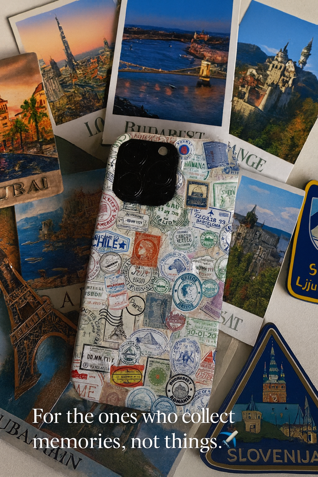 LUNERA 'World Passport' Case – Seyahat ve Damga Temalı Telefon Kılıfı