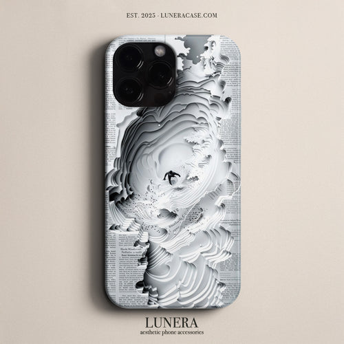 Lunera "Newsprint Wave" Tasarım Telefon Kılıfı - Sanat & İllüstrasyon Serisi