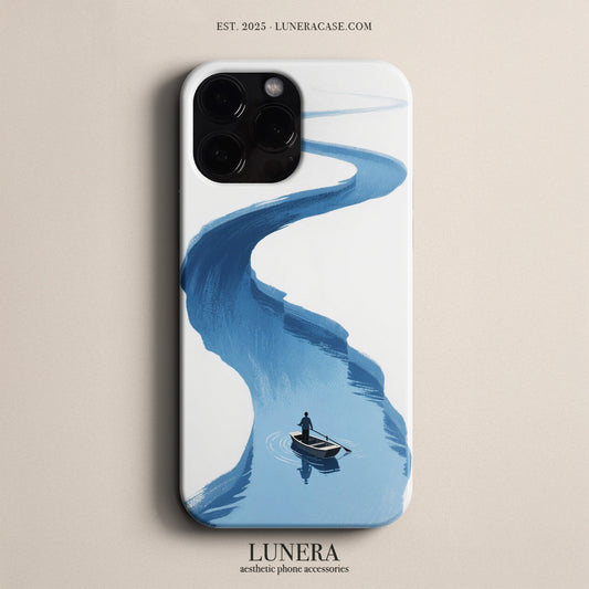 Lunera "Blue Drift" Tasarım Telefon Kılıfı - Soyut & Geometrik Serisi
