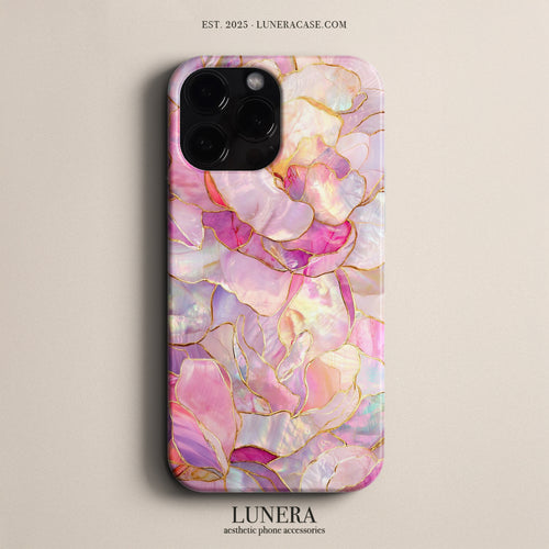 Lunera "Pearl Petals Pink" Tasarım Telefon Kılıfı - Luxury Serisi
