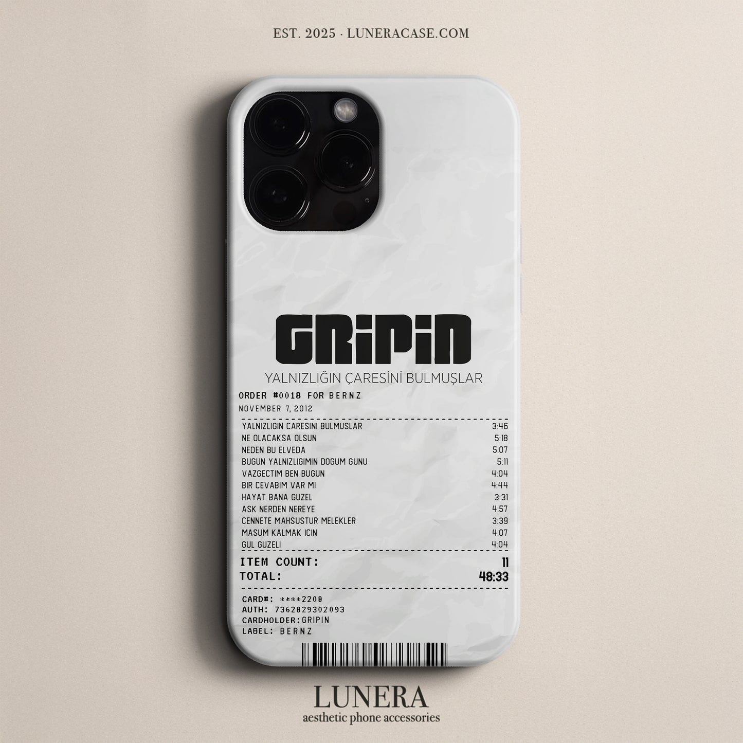 'Concert Ticket for Gripin' Tasarım Telefon Kılıfı