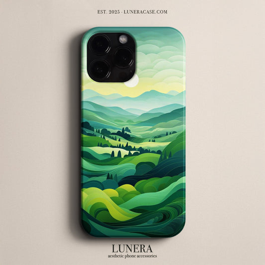 Lunera "Emerald Valley" Tasarım Telefon Kılıfı - Doğa & Botanik Serisi