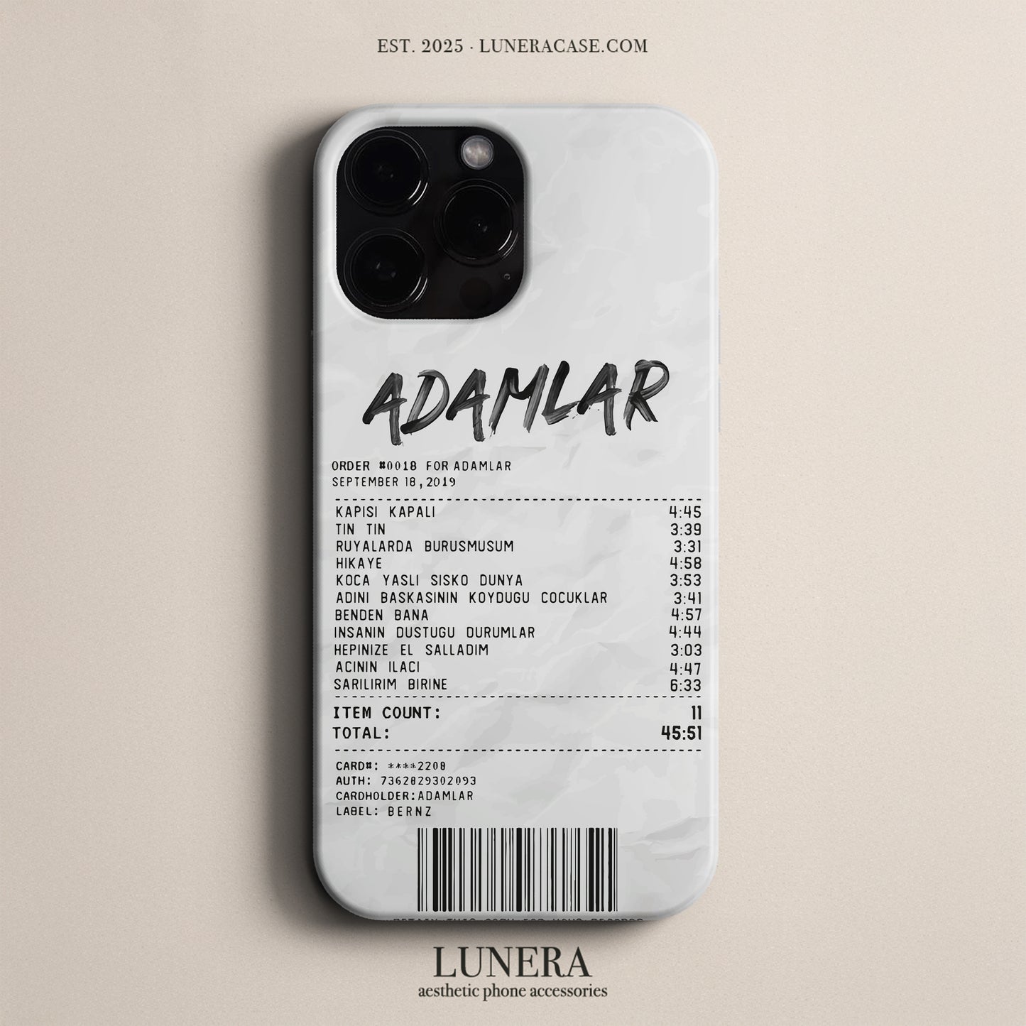 'Concert Ticket for ADAMLAR' Tasarım Telefon Kılıfı