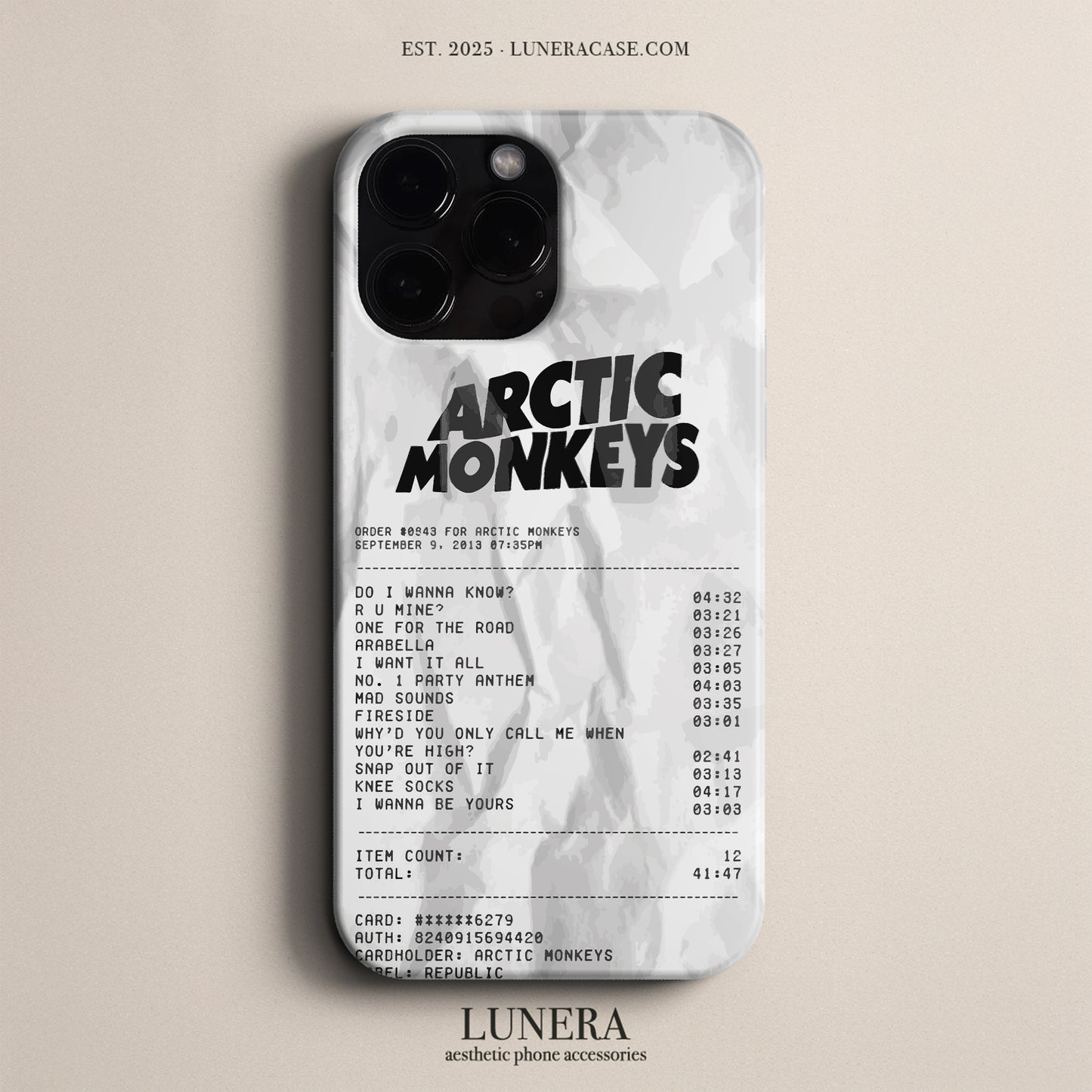 'Concert Ticket for ARCTIC MONKEYS' Tasarım Telefon Kılıfı