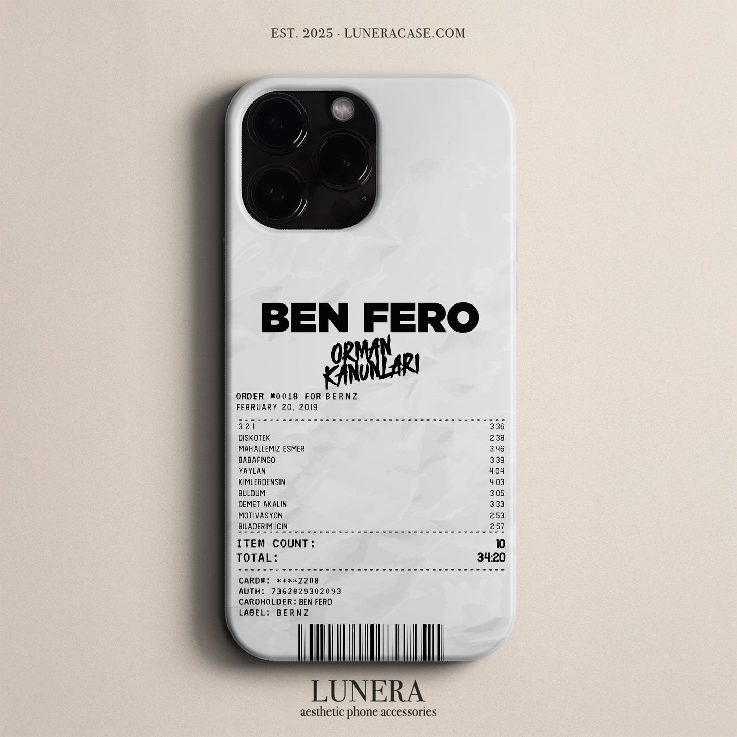 'Concert Ticket for BEN FERO' Tasarım Telefon Kılıfı