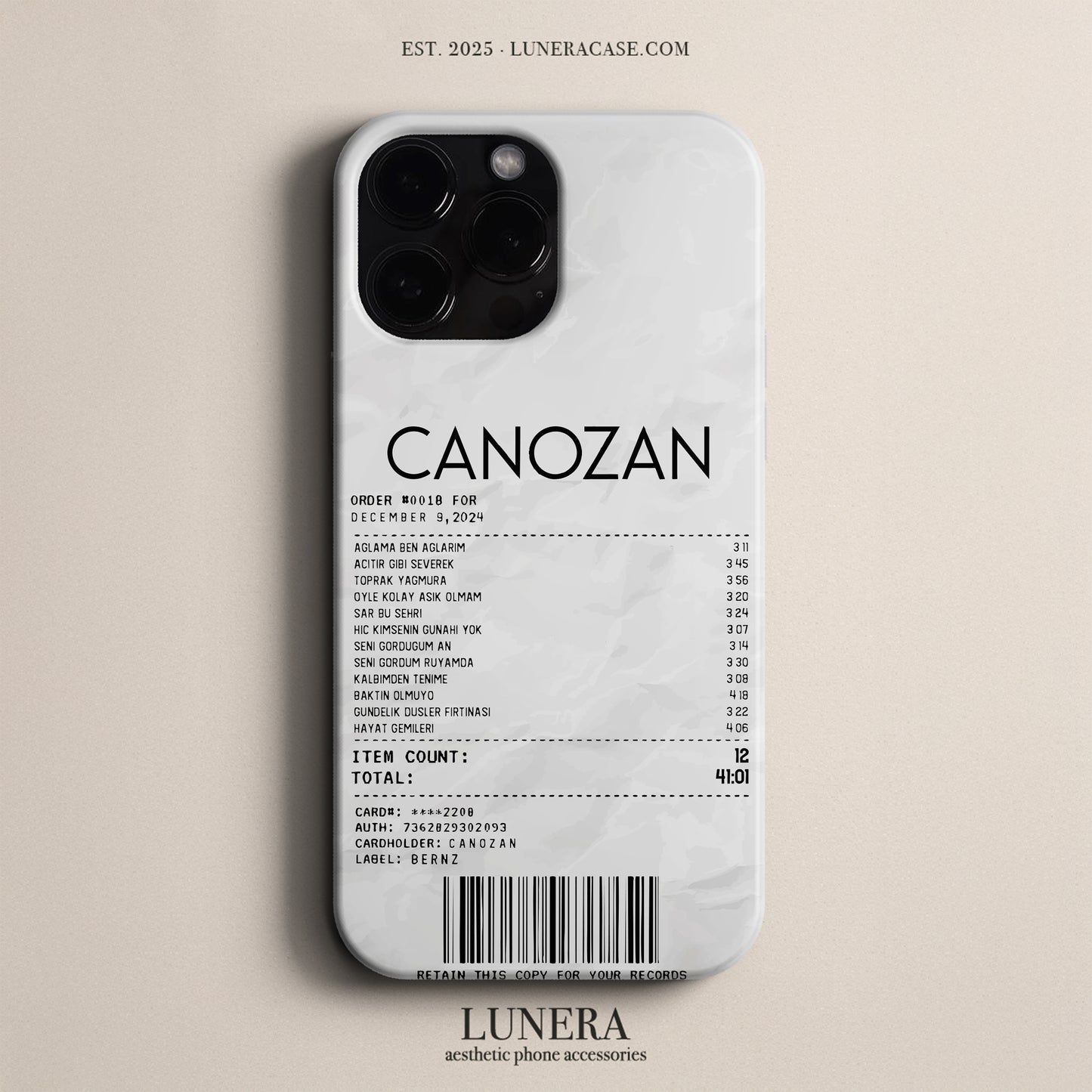 'Concert Ticket for Canozan' Tasarım Telefon Kılıfı