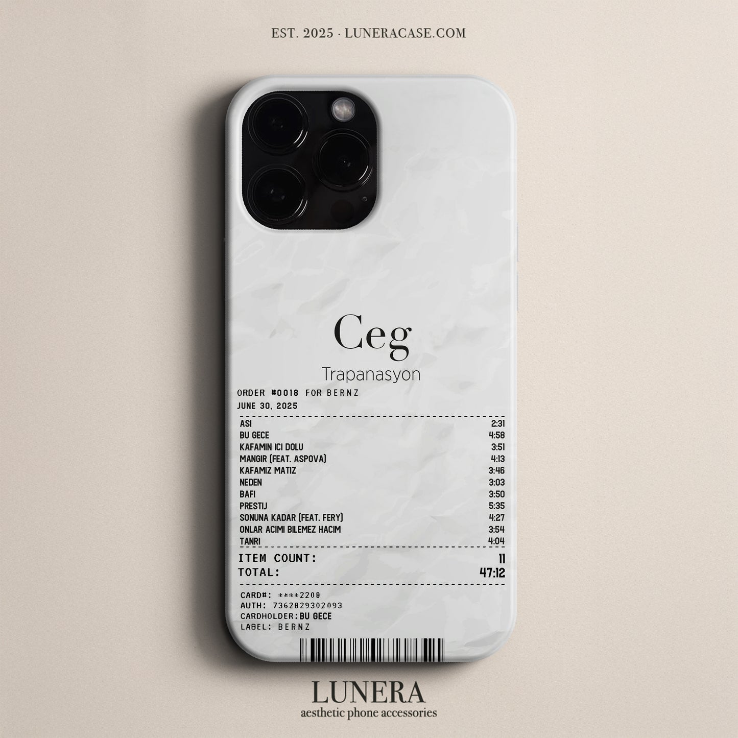 'Concert Ticket for Ceg' Tasarım Telefon Kılıfı