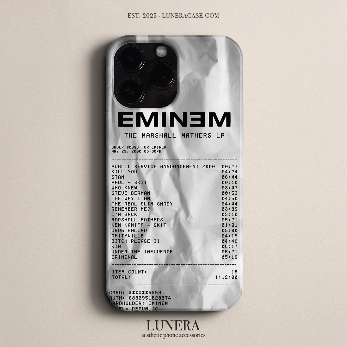 'Concert Ticket for EMINEM' Tasarım Telefon Kılıfı