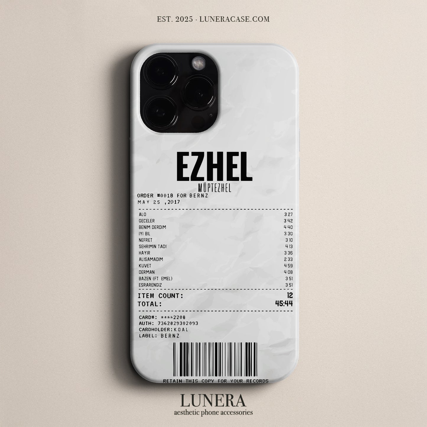 'Concert Ticket for Ezhel' Tasarım Telefon Kılıfı
