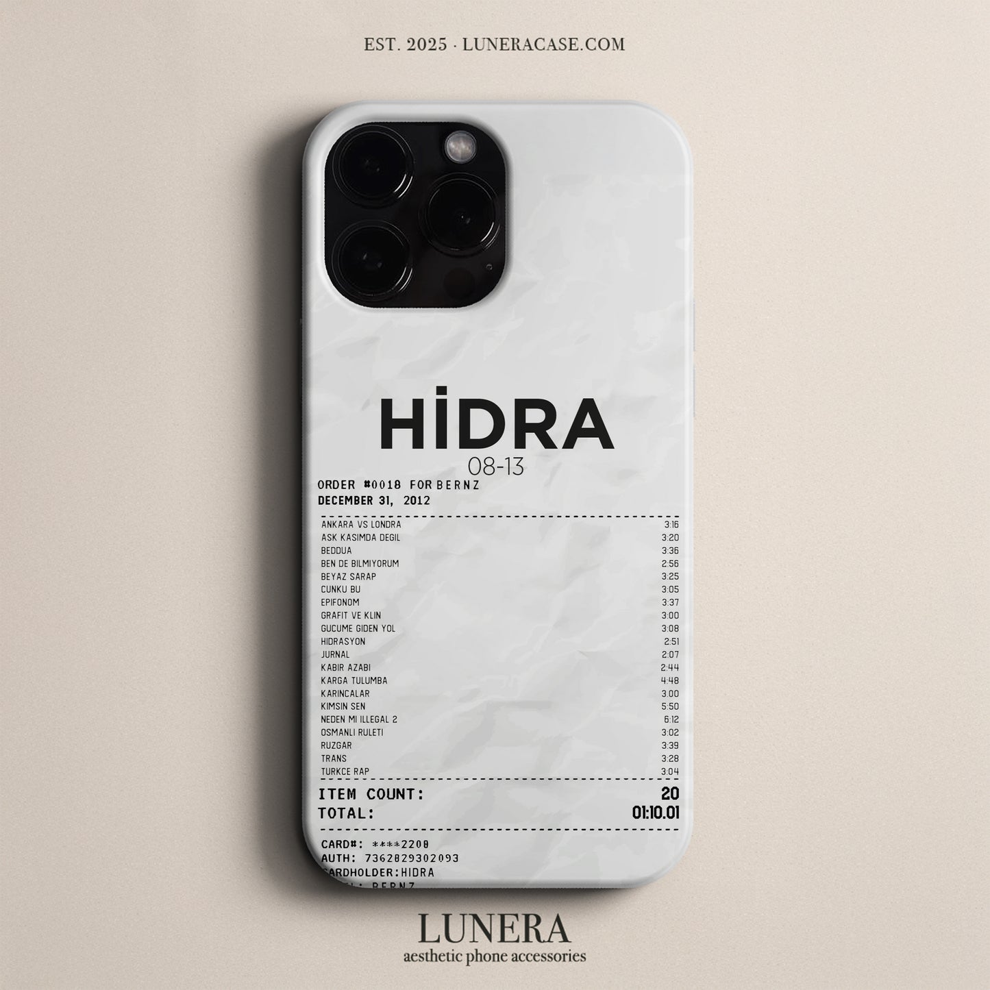 'Concert Ticket for Hidra' Tasarım Telefon Kılıfı
