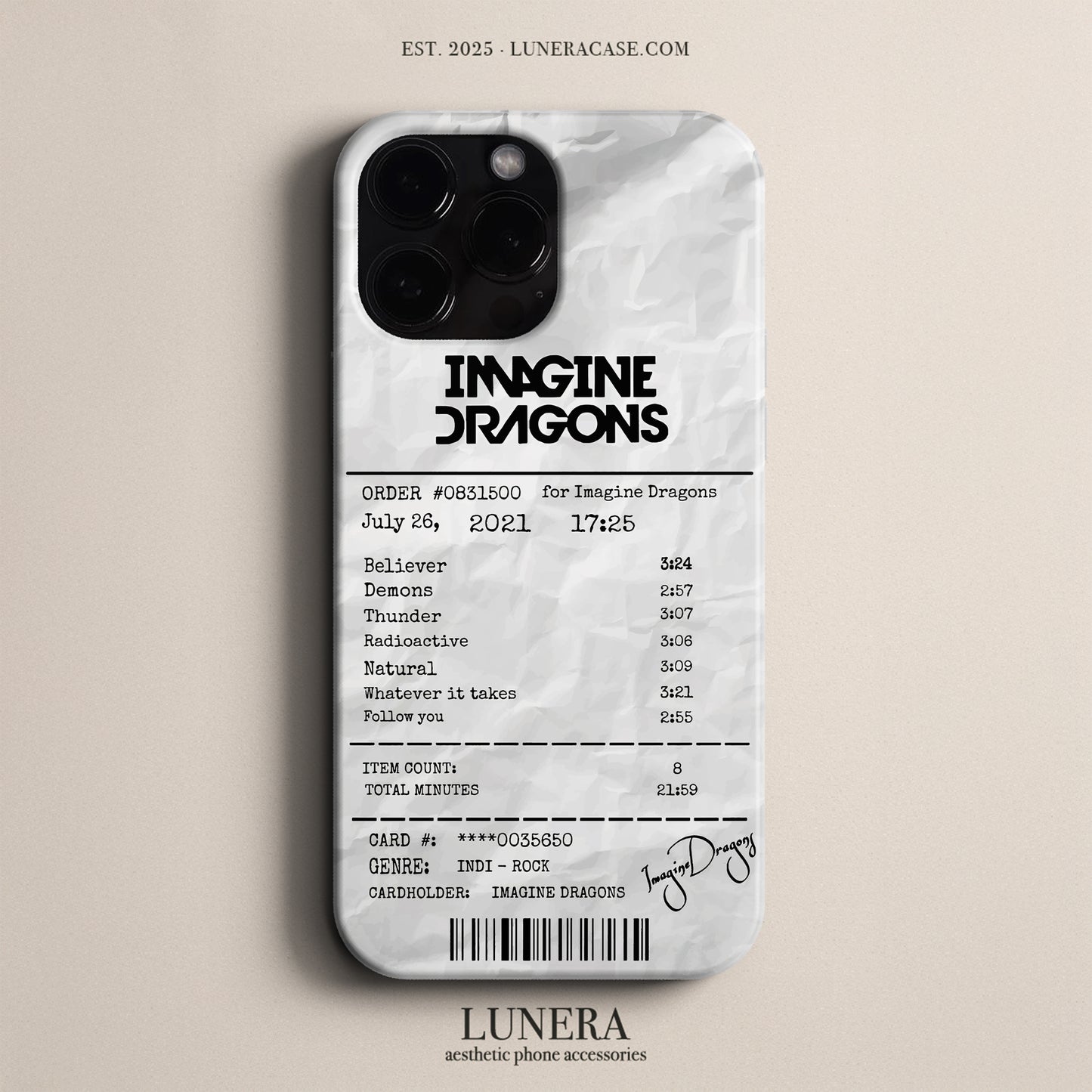 'Concert Ticket for IMAGINE DRAGONS' Tasarım Telefon Kılıfı