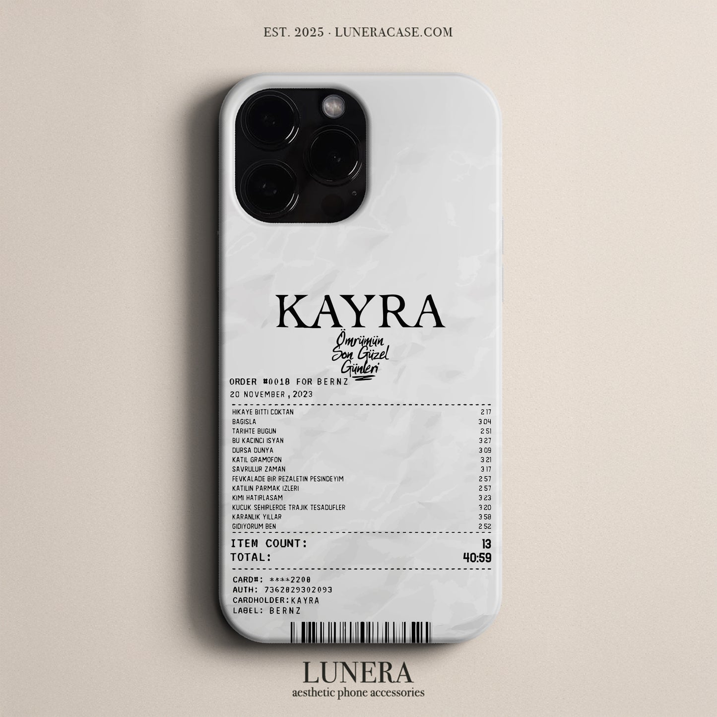 'Concert Ticket for KAYRA' Tasarım Telefon Kılıfı