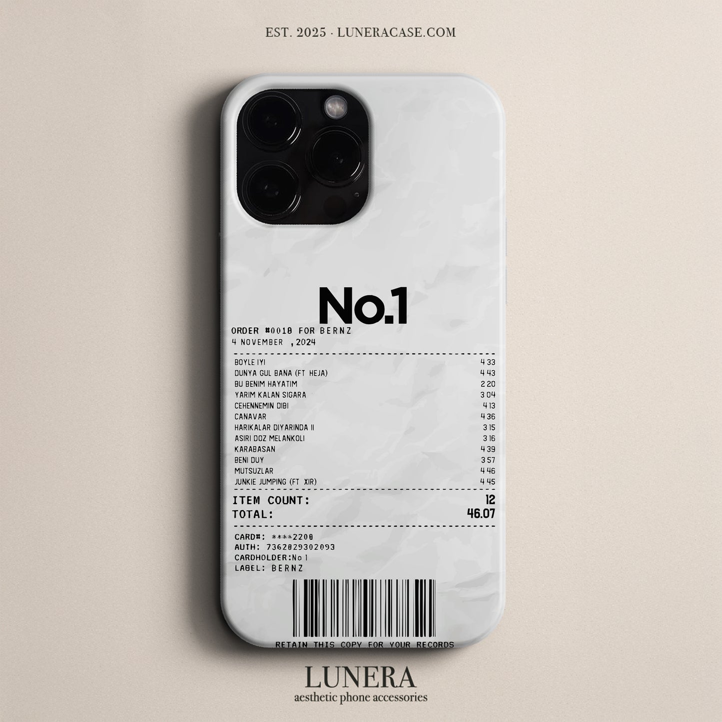 'Concert Ticket for No.1' Tasarım Telefon Kılıfı