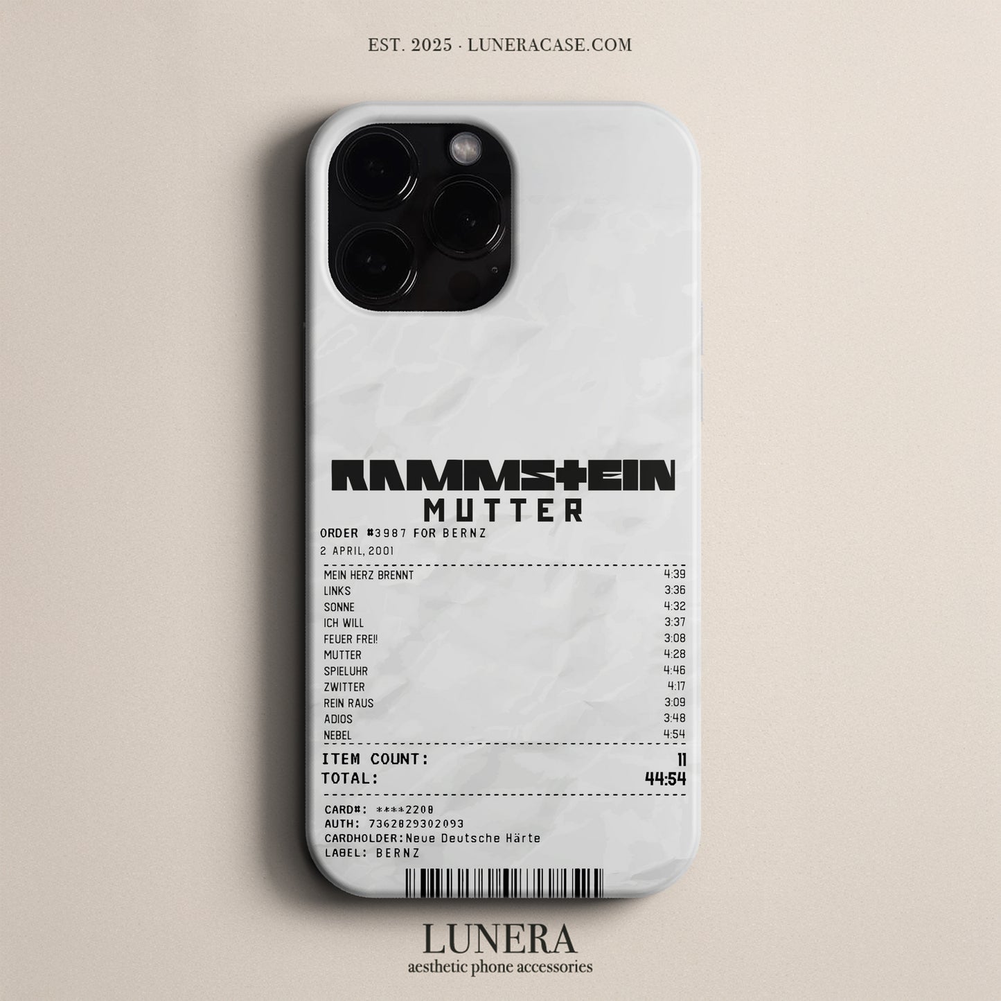 'Concert Ticket for RAMMSTEIN' Tasarım Telefon Kılıfı