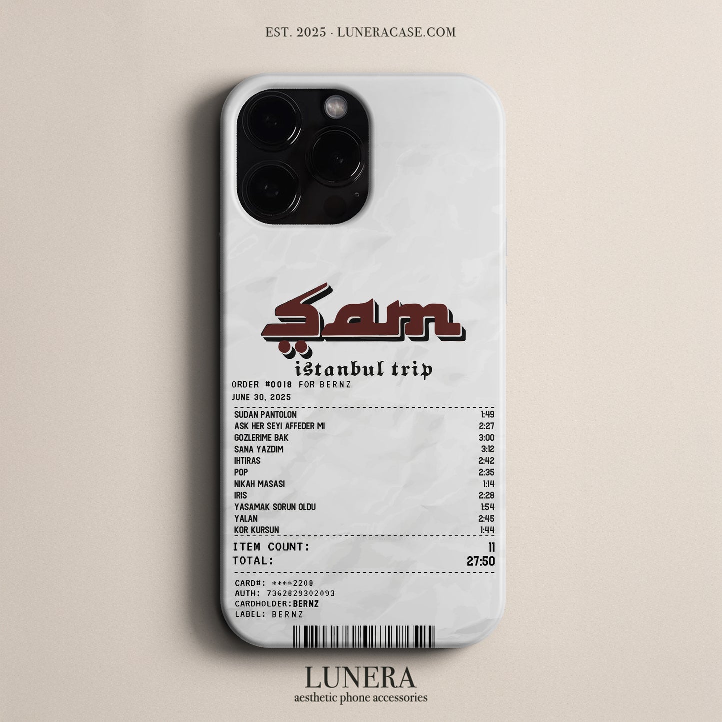 'Concert Ticket for ŞAM' Tasarım Telefon Kılıfı