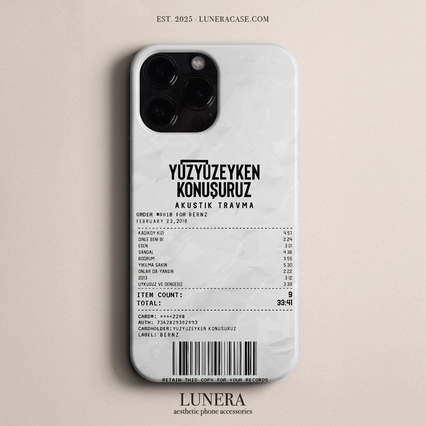 'Concert Ticket for Yüzyüzeyken Konuşuruz' Tasarım Telefon Kılıfı