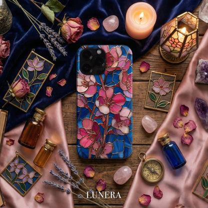 LUNERA ‘Bloom Glass’ Case – Vitray Çiçek Desenli Sanatsal Estetik Telefon Kılıfı
