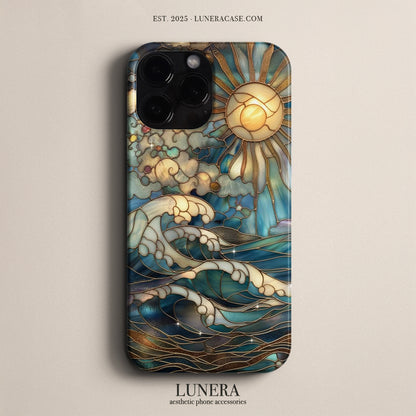 LUNERA 'Ocean Light' Case – Estetik Vitray Dalga Telefon Kılıfı