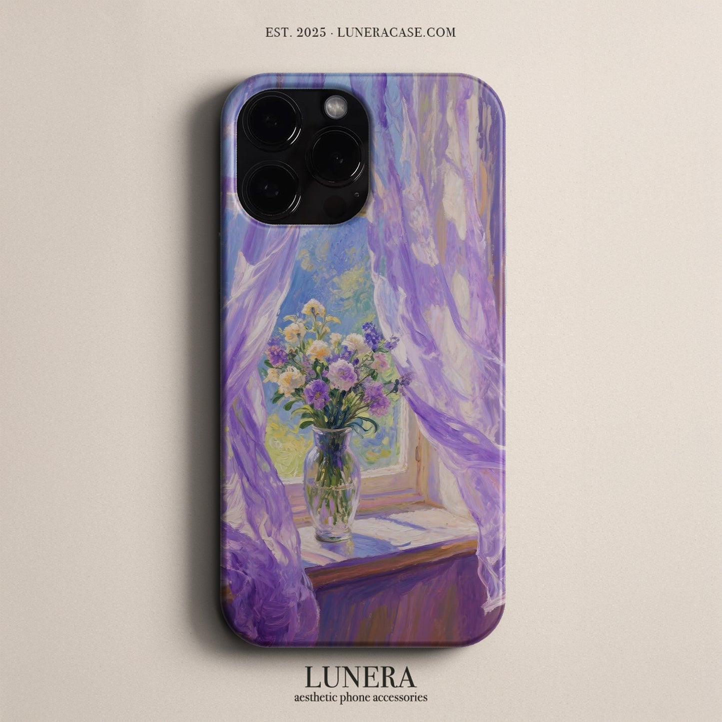 Lunera "Lavender Window Bloom" Tasarım Telefon Kılıfı – Art Serisi