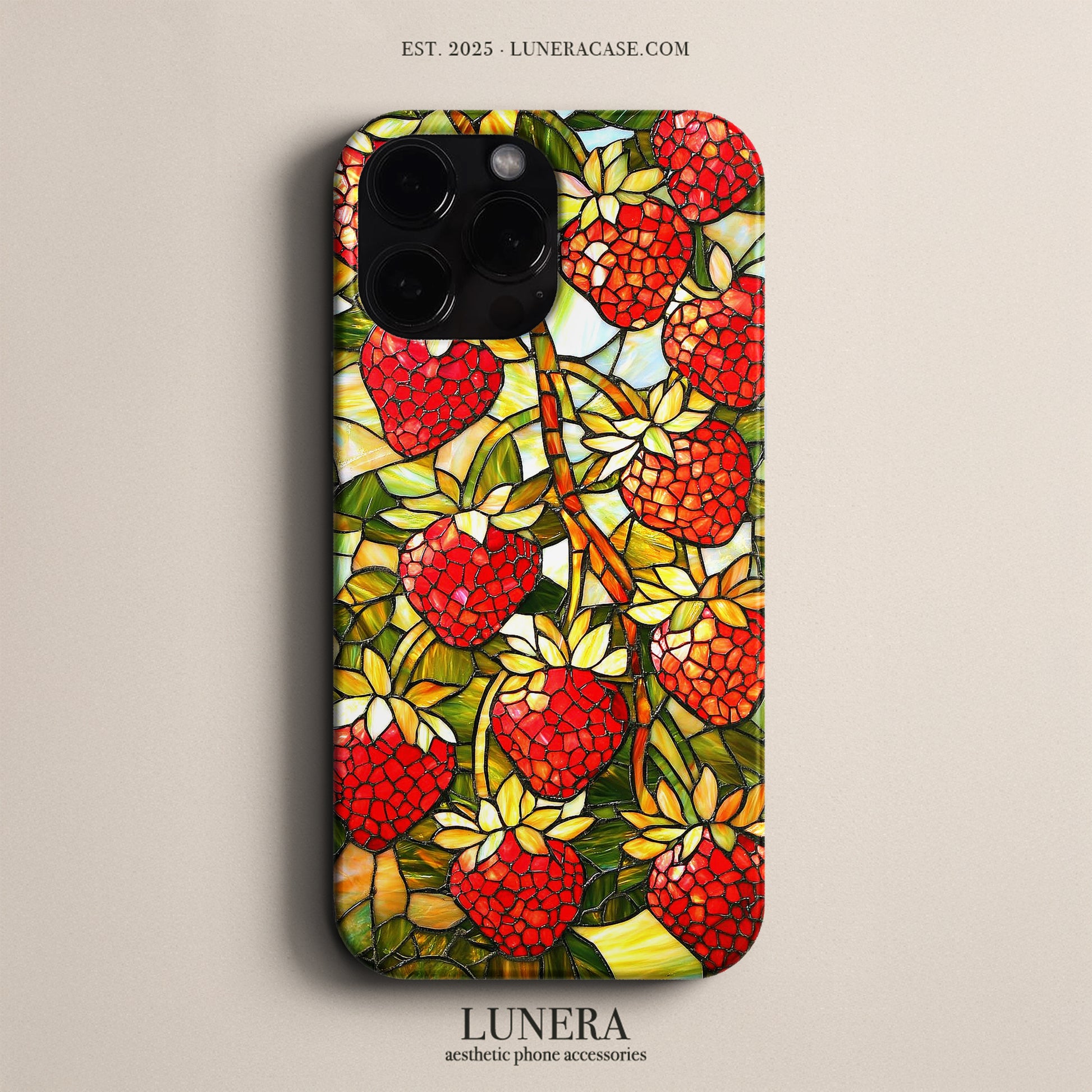 Lunera "Crimson Berries" Tasarım Telefon Kılıfı – The Vitray Collection