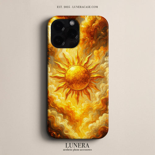 Lunera "Solar Blaze" Tasarım Telefon Kılıfı – Golden Sun Collection Serisi