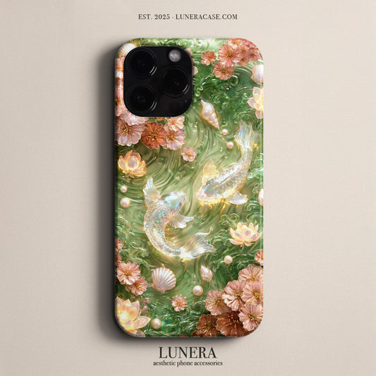 Lunera "Pearl Koi Garden" Tasarım Telefon Kılıfı – The Ocean Light Collection Serisi