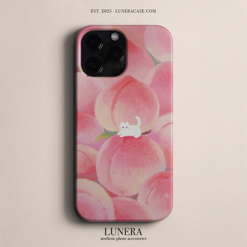 Lunera "Pink Blossom Cat" Tasarım Telefon Kılıfı – The Serenity Collection (Limited) Serisi