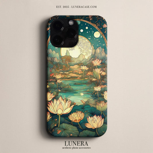 Lunera "Moonlit Lotus Garden" Tasarım Telefon Kılıfı – The Serenity Collection (Limited)