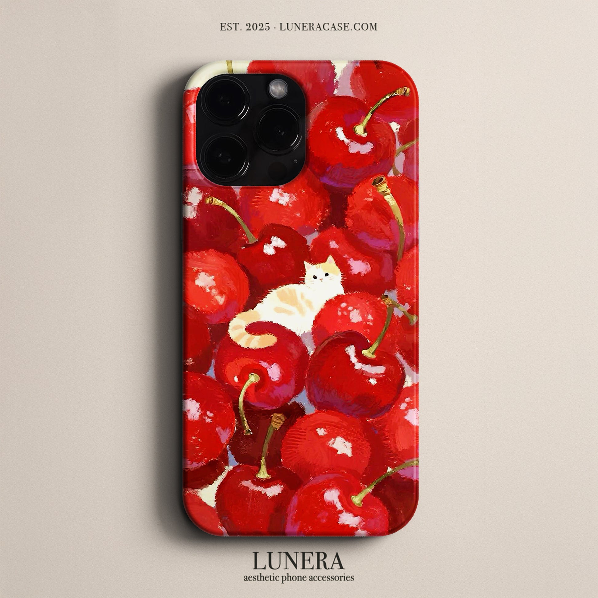 Lunera "Cherry Cat Dream" Tasarım Telefon Kılıfı – The Art Edition Collection