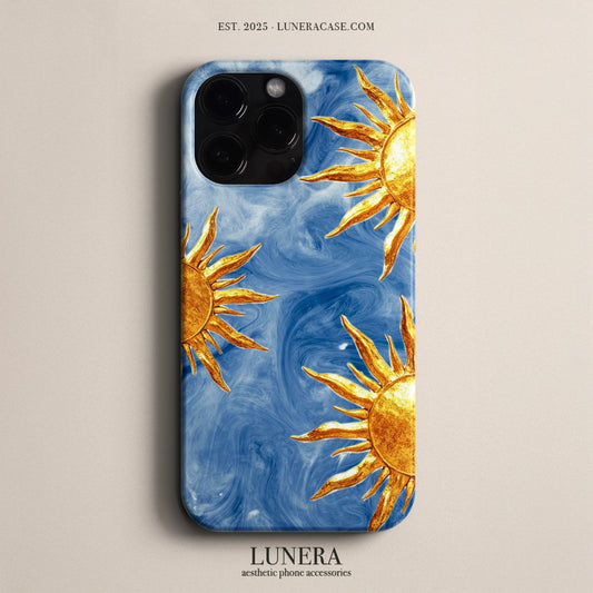 Lunera "Golden Sun Swirl" Tasarım Telefon Kılıfı – Golden Sun Collection Serisi
