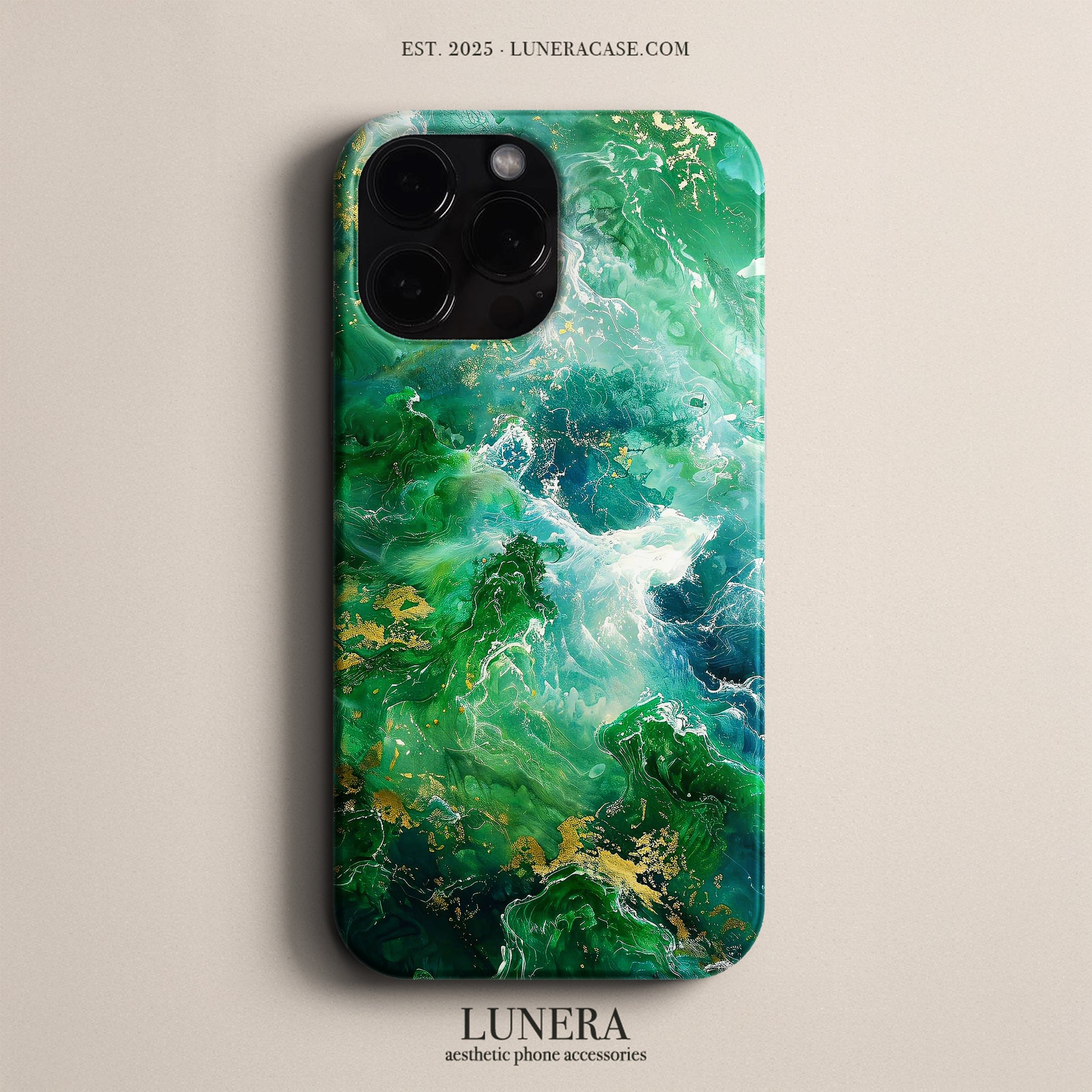 Lunera "Emerald Tide" Tasarım Telefon Kılıfı – The Ocean Light Collection Serisi