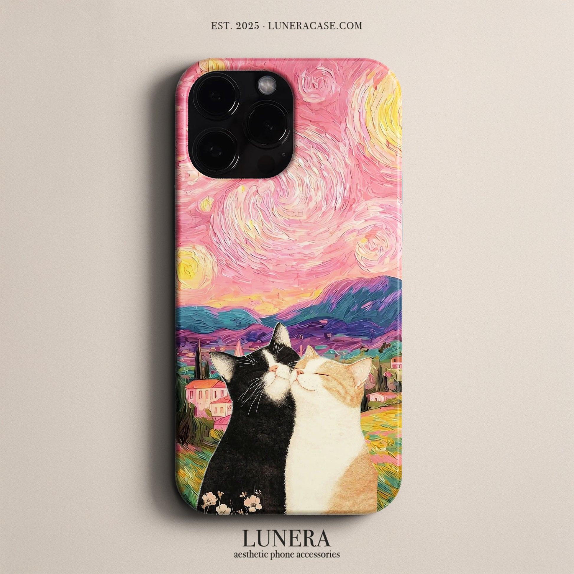 Lunera "Starry Night Cats" Tasarım Telefon Kılıfı – The Art Edition Collection