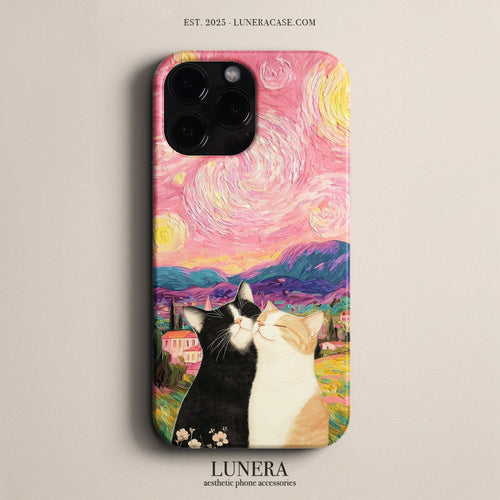 Lunera "Starry Night Cats" Tasarım Telefon Kılıfı – The Art Edition Collection