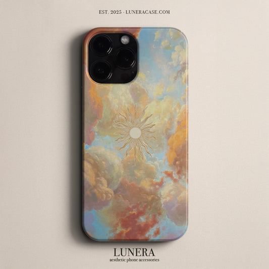 Lunera "Celestial Sun" Tasarım Telefon Kılıfı – Golden Sun Collection