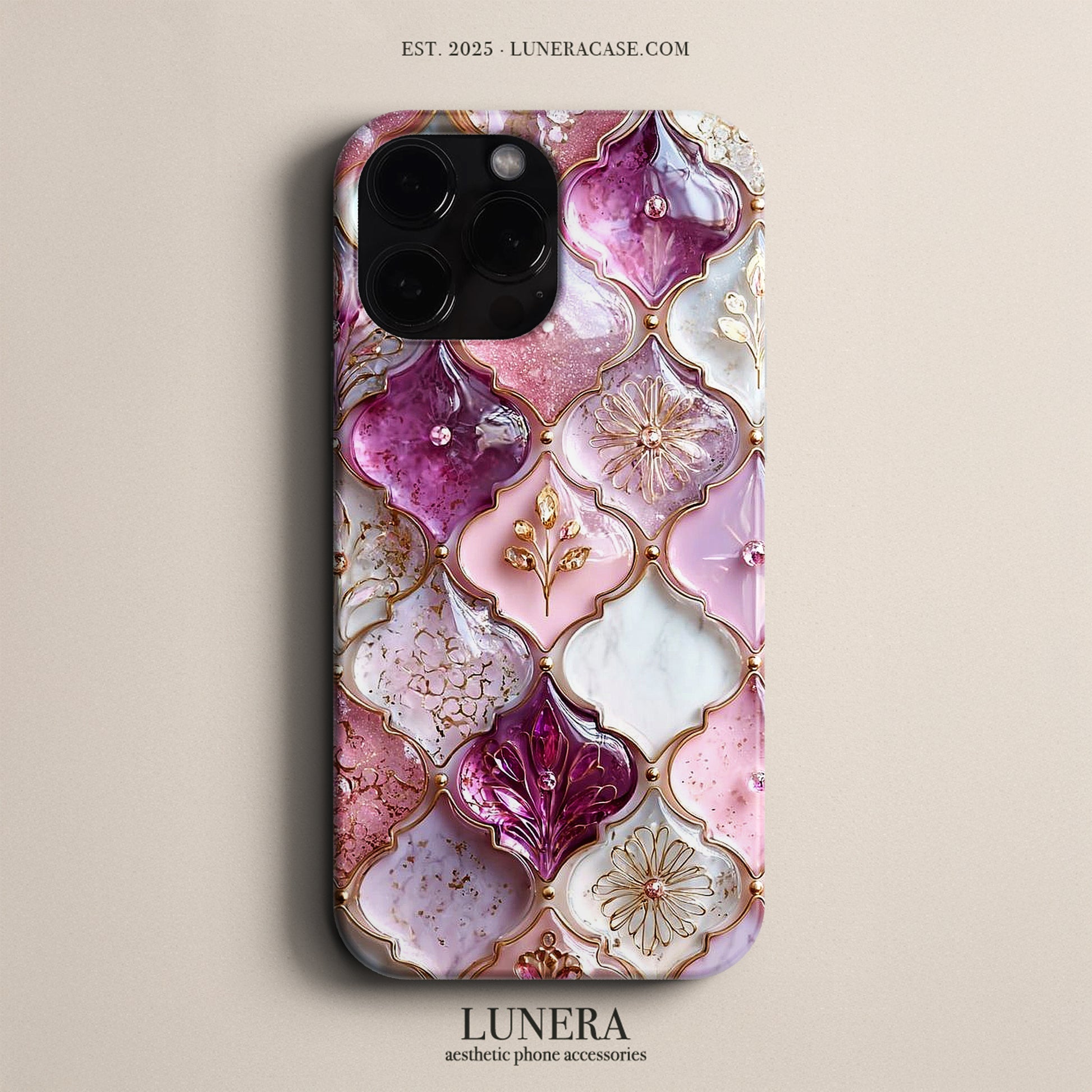 Lunera "Floral Marble Elegance" Tasarım Telefon Kılıfı – THE VITRAY COLLECTION