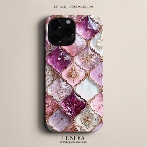 Lunera "Floral Marble Elegance" Tasarım Telefon Kılıfı – THE VITRAY COLLECTION