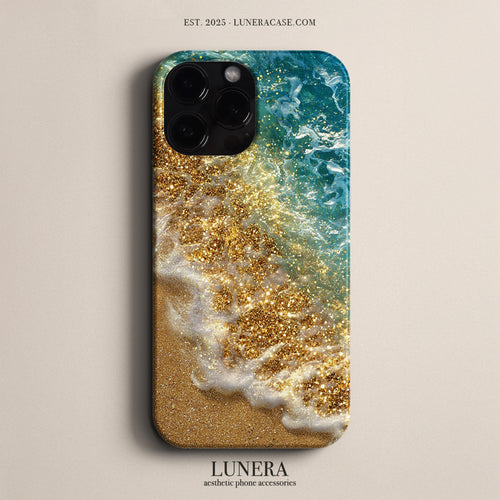Lunera "Golden Shore" Tasarım Telefon Kılıfı – The Ocean Light Collection Serisi