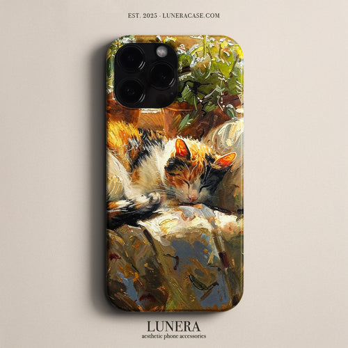 Lunera "Sunlit Garden Cat" Tasarım Telefon Kılıfı – The Art Edition Collection