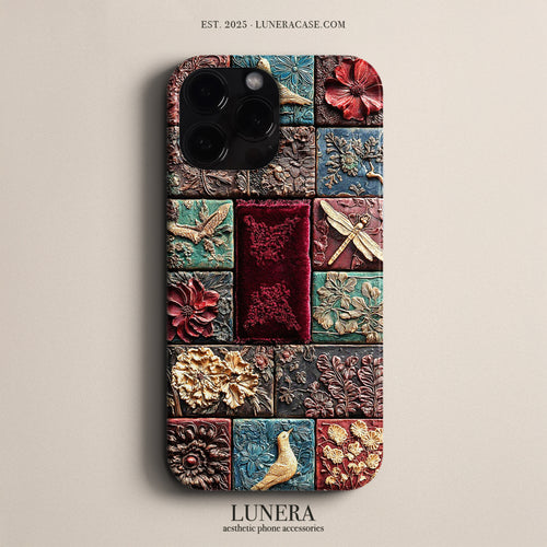 Lunera "Botanical Relief Mosaic" Tasarım Telefon Kılıfı – The Art Edition Collection Serisi